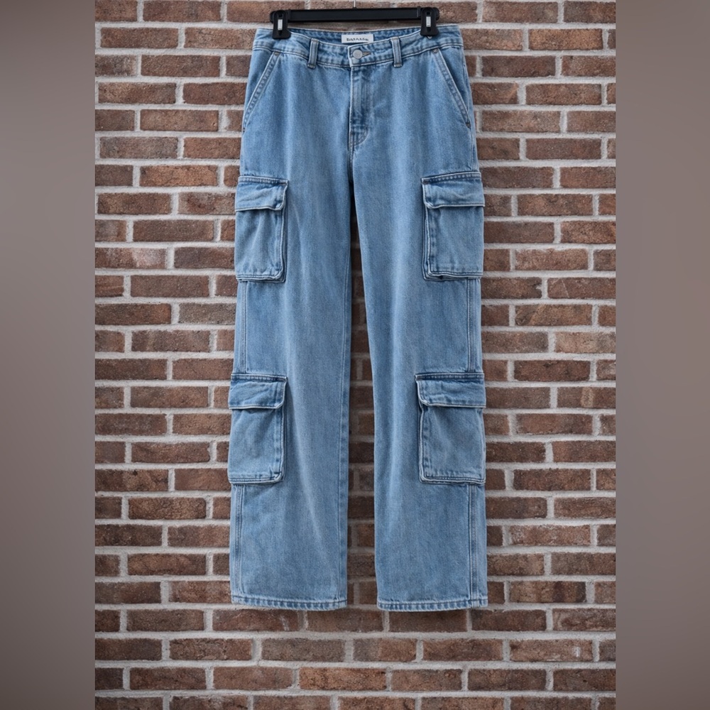 House of CB Light Blue Denim Cargo Jeans